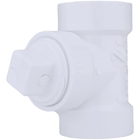 Charlotte Pipe And Foundry 1-1/2 In. Test PVC Tee with Hex Plug PVC 00444X 0600HA
